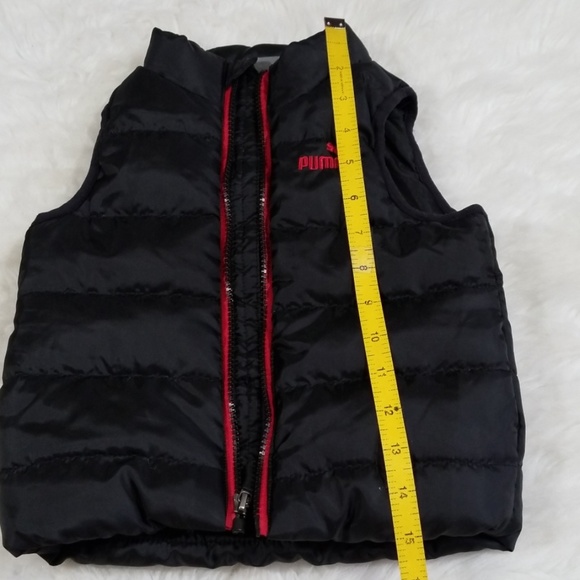 Puma puffer black zippered vest. Size 24M - Picture 6 of 7